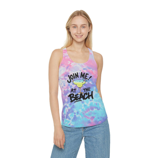 Join Me at the Beach Margarita Tie Dye Racerback Tank Top - Coastal Collections